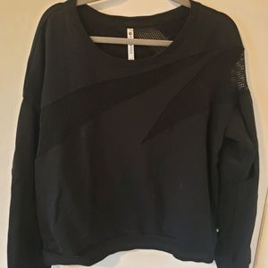 Mesh cut out pull over sweater